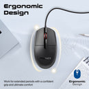 Promate CM-1200 Ergonomic Design Wired Optical Mouse (Black) | DataBlitz