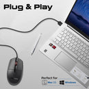 Promate CM-1200 Ergonomic Design Wired Optical Mouse (Black) | DataBlitz