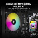 Corsair iCUE AF120 RGB Slim 120MM PWM Fluid Dynamic Bearing Fan With Lightning Node Core (Black)
