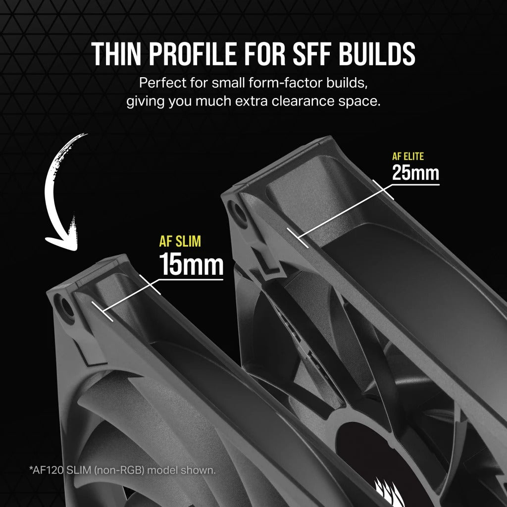 Corsair iCUE AF120 RGB Slim 120MM PWM Fluid Dynamic Bearing Fan With Lightning Node Core (Black)