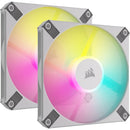 Corsair iCUE AF120 RGB Slim 120MM PWM Fluid Dynamic Bearing Fan With Lightning Node Core (White) (Twin Pack)
