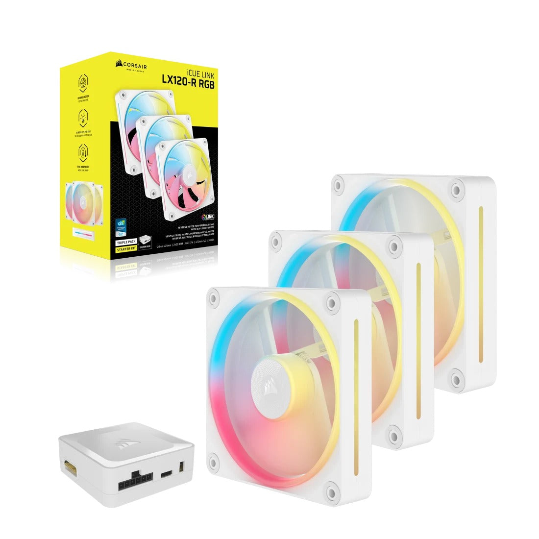 Corsair iCue Link LX120-R RGB 120mm PWM Reverse Triple Fan Kit