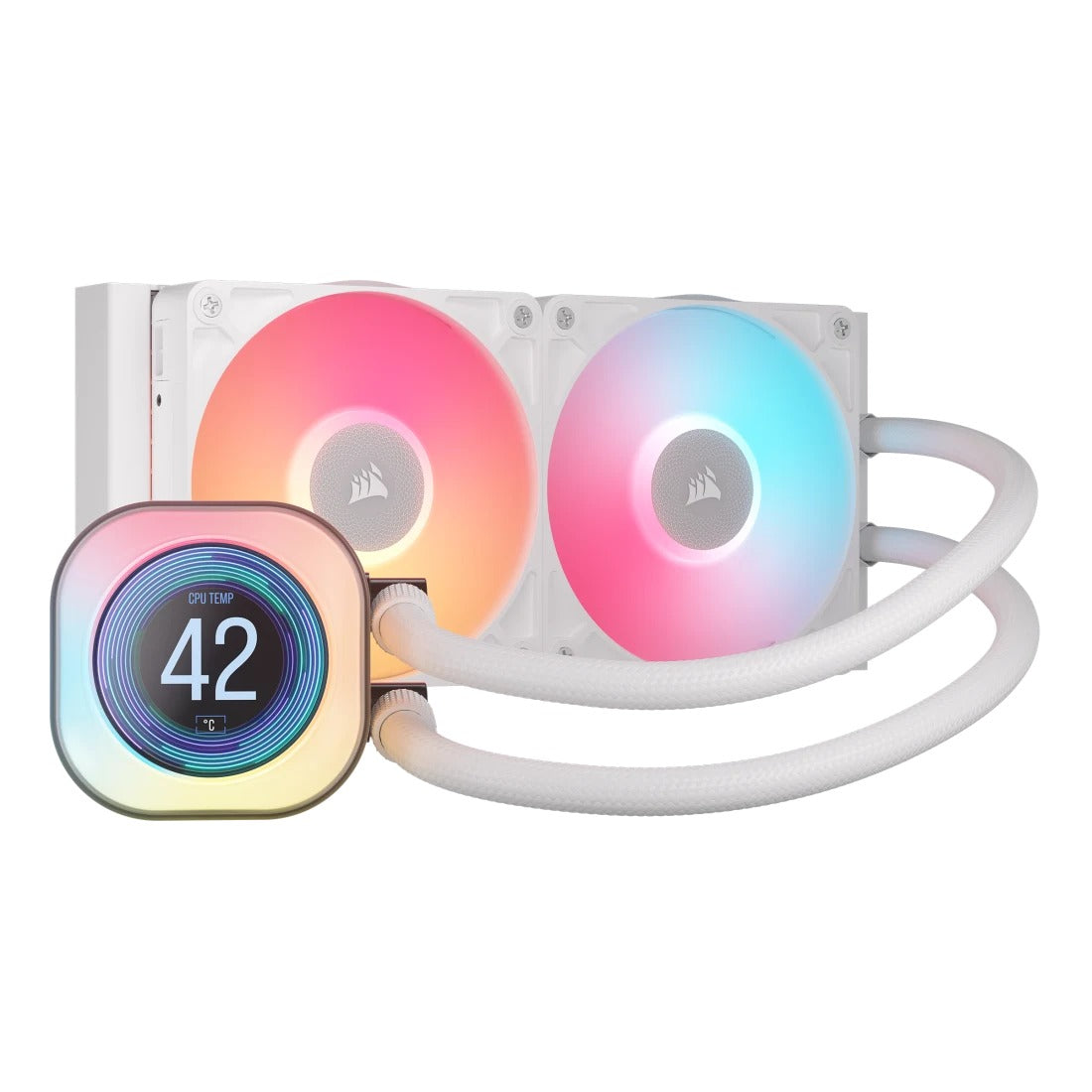 Corsair iCue Link Titan 240 RX LCD Liquid CPU Cooler (White) (CW-90610