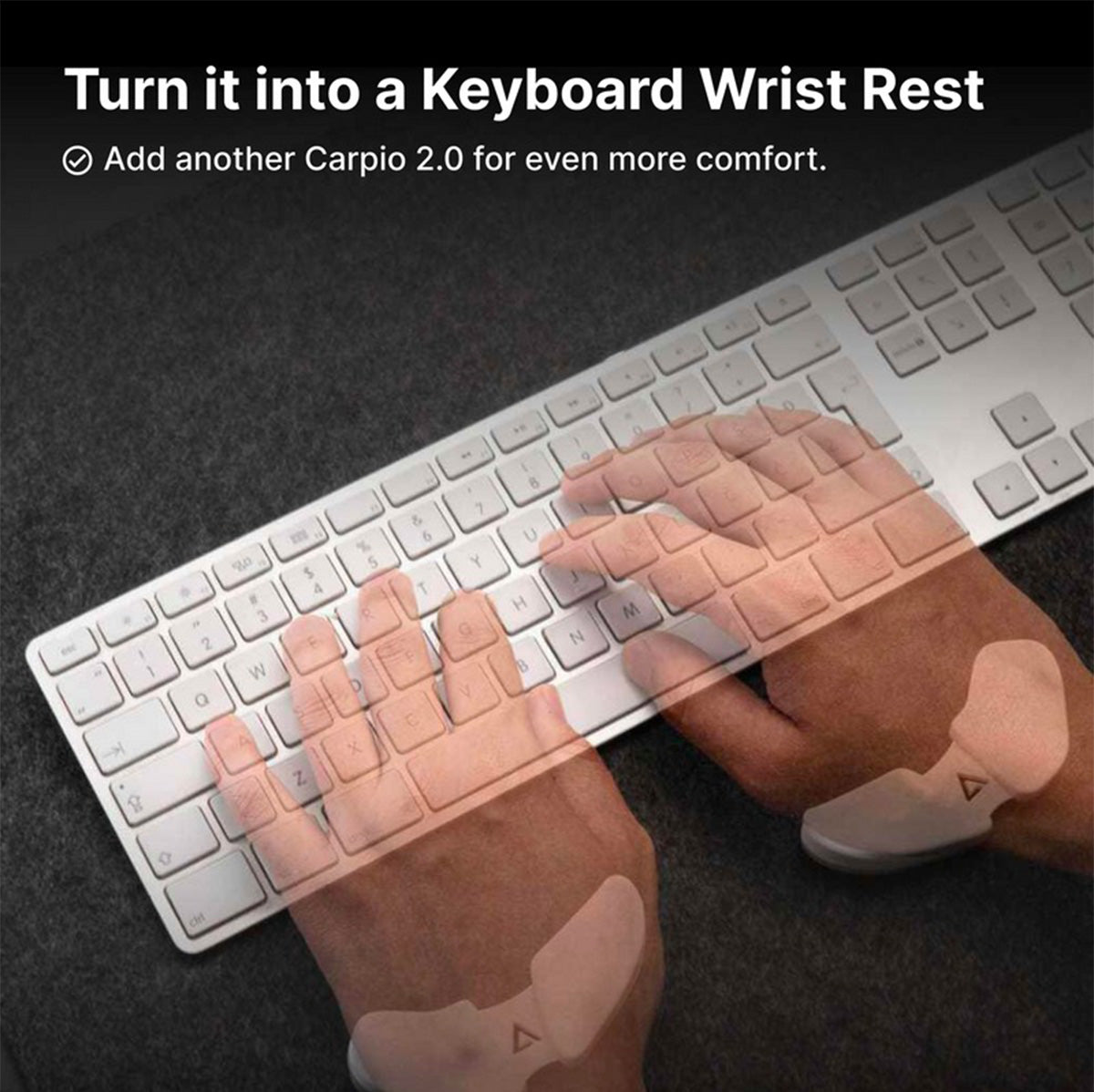DeltaHub Carpio 2.0 Ergonomic Wrist Rest For Left-Handed (White)