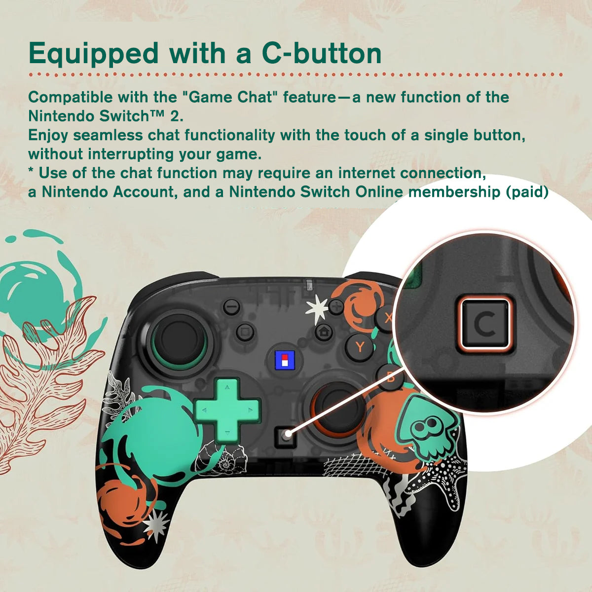 Hori Wireless Horipad Turbo Controller for Nintendo Switch 2 (Splatoon Raiders) (NSX-239A)