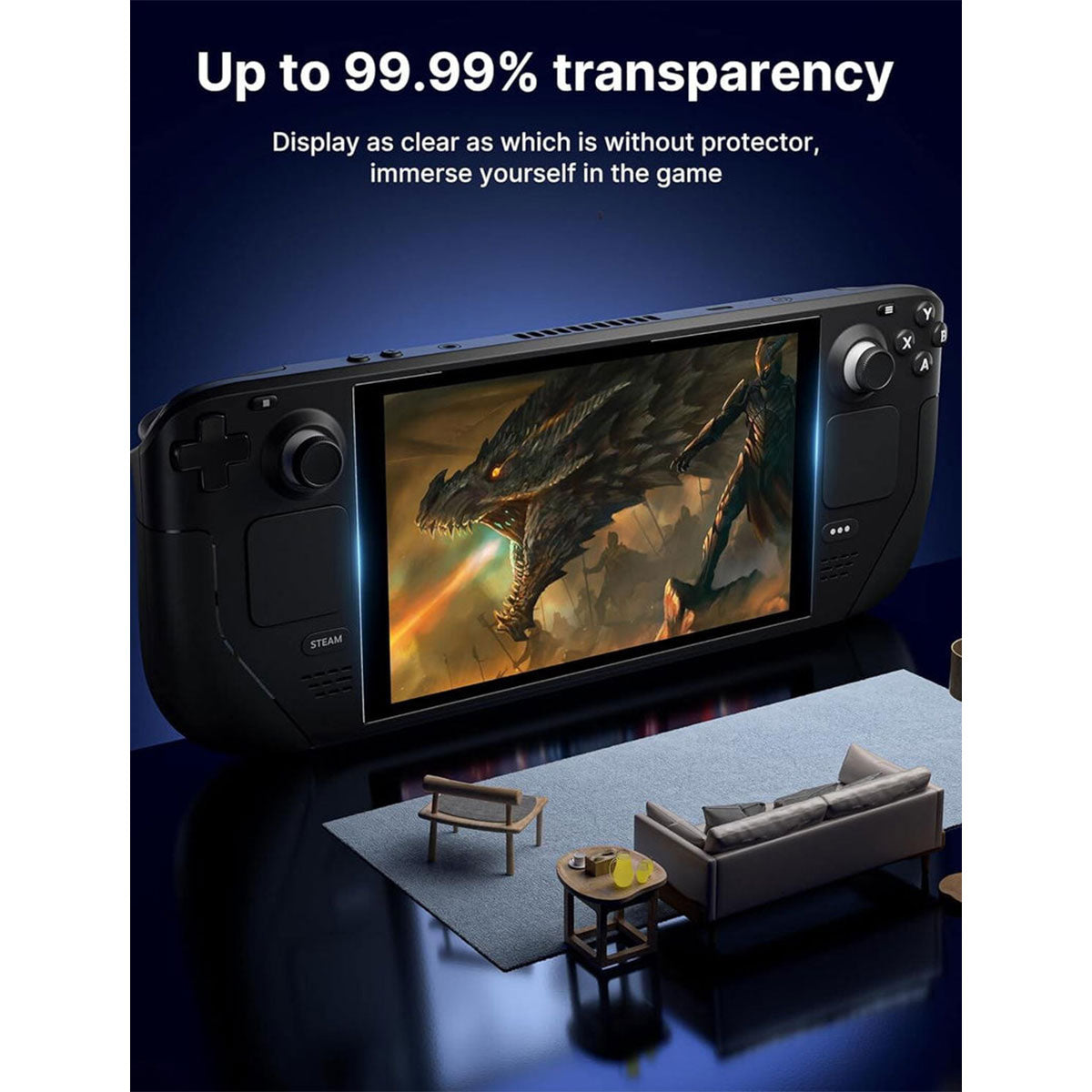 JSAUX Ultra Clear Tempered Glass Screen Protector for Steam Deck 2-Pack (GP0107)