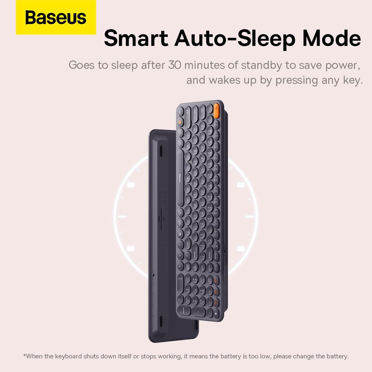 Baseus K01B Wireless Tri-Mode Keyboard (Frosted Grey) (B00955504833-00)