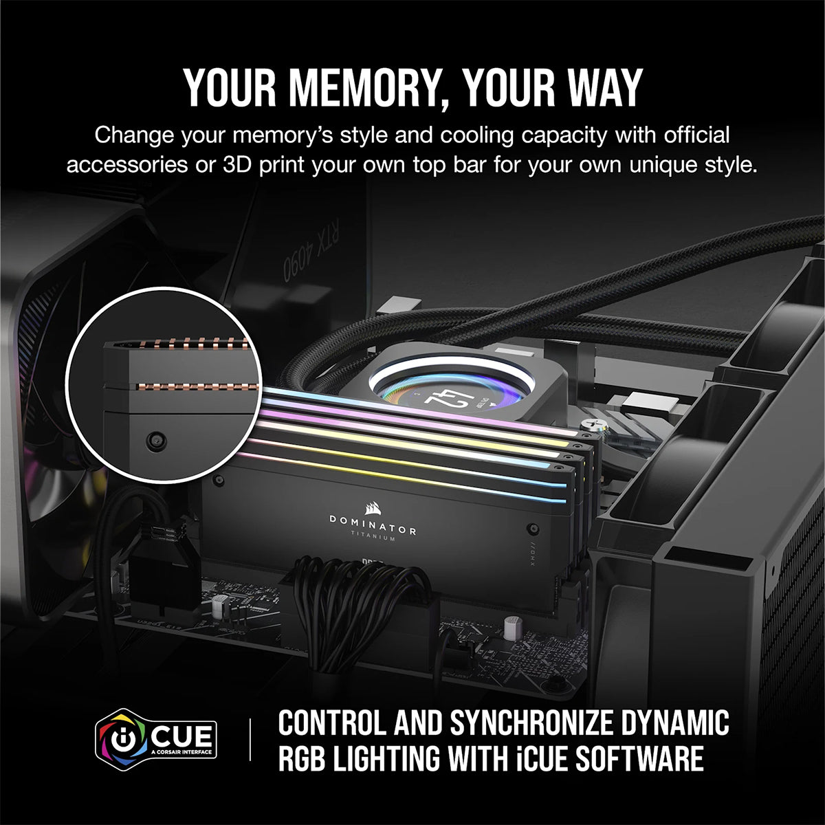 Corsair Dominator Titanium RGB 64GB(2x32GB) DDR5 DRAM Up To 6400MT/s CL32 Intel XMP Memory Kit