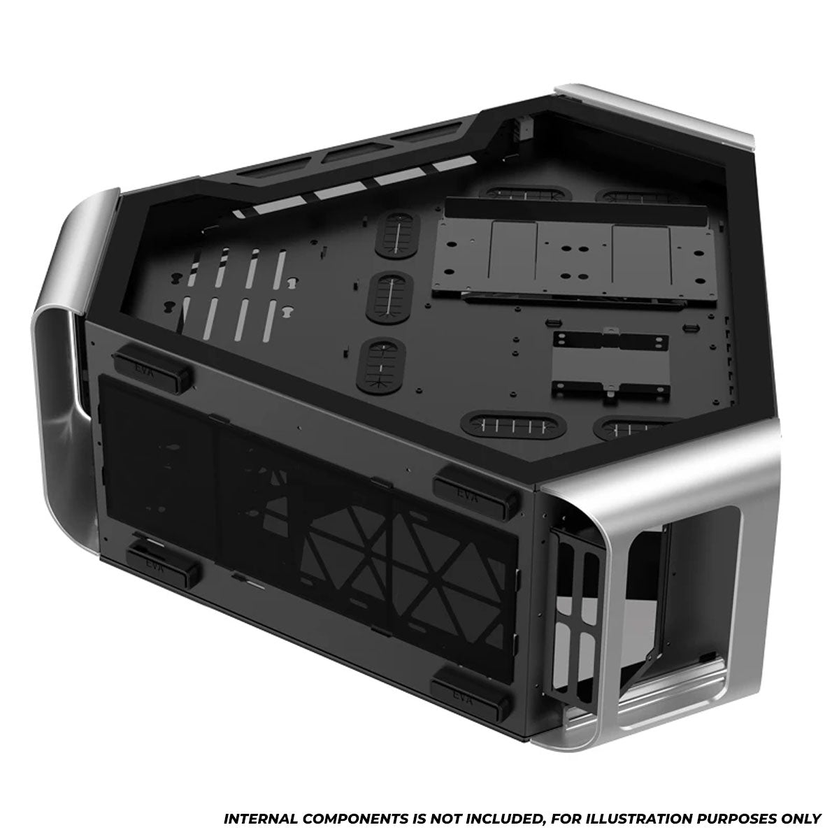 Jonsbo TR03-G Glass Panel ATX Equilateral Triangle Computer Case (Silver)