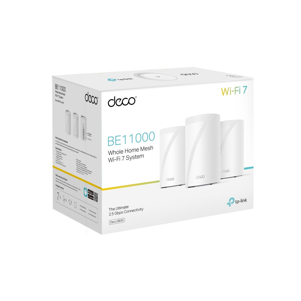 TP-Link Deco BE65 BE11000 Whole Home Mesh WiFi 7 System