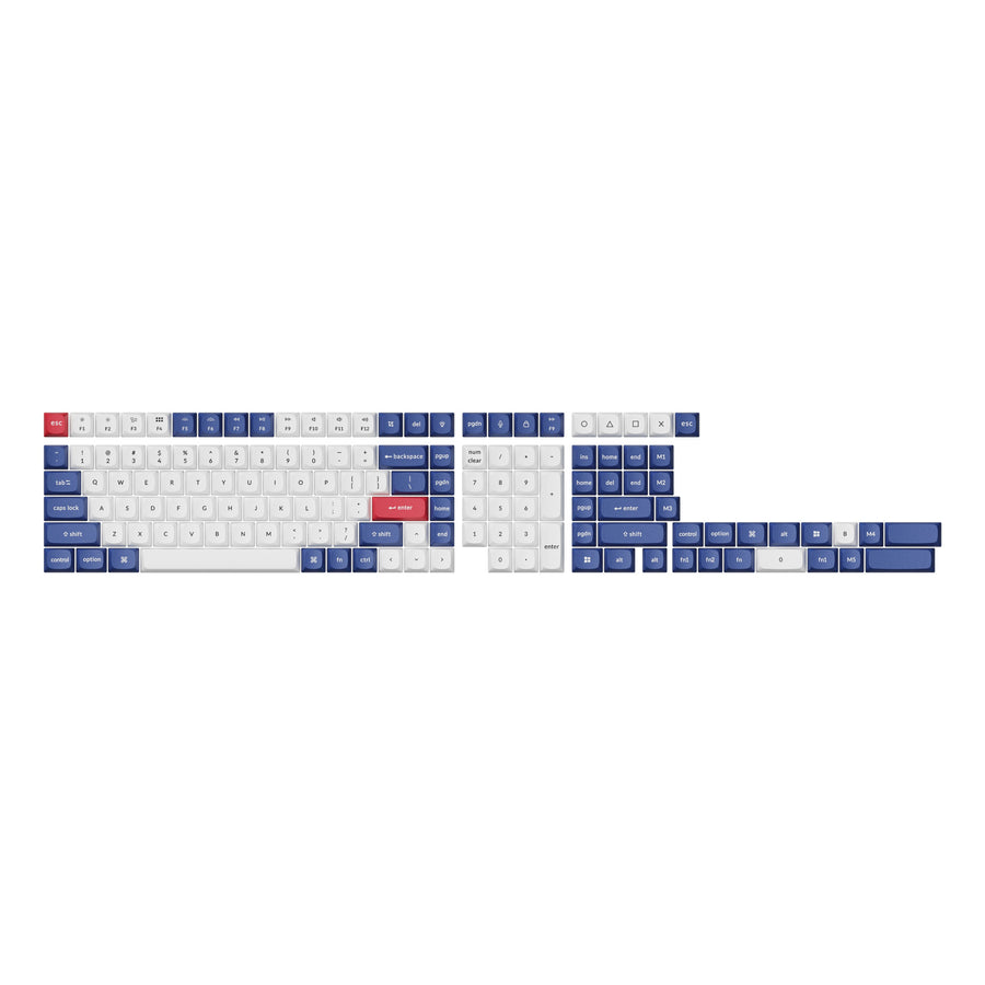 Keychron Double Shot PBT OSA Full Set (141 Keys) Keycap Set - Blue & White (PBT-53)