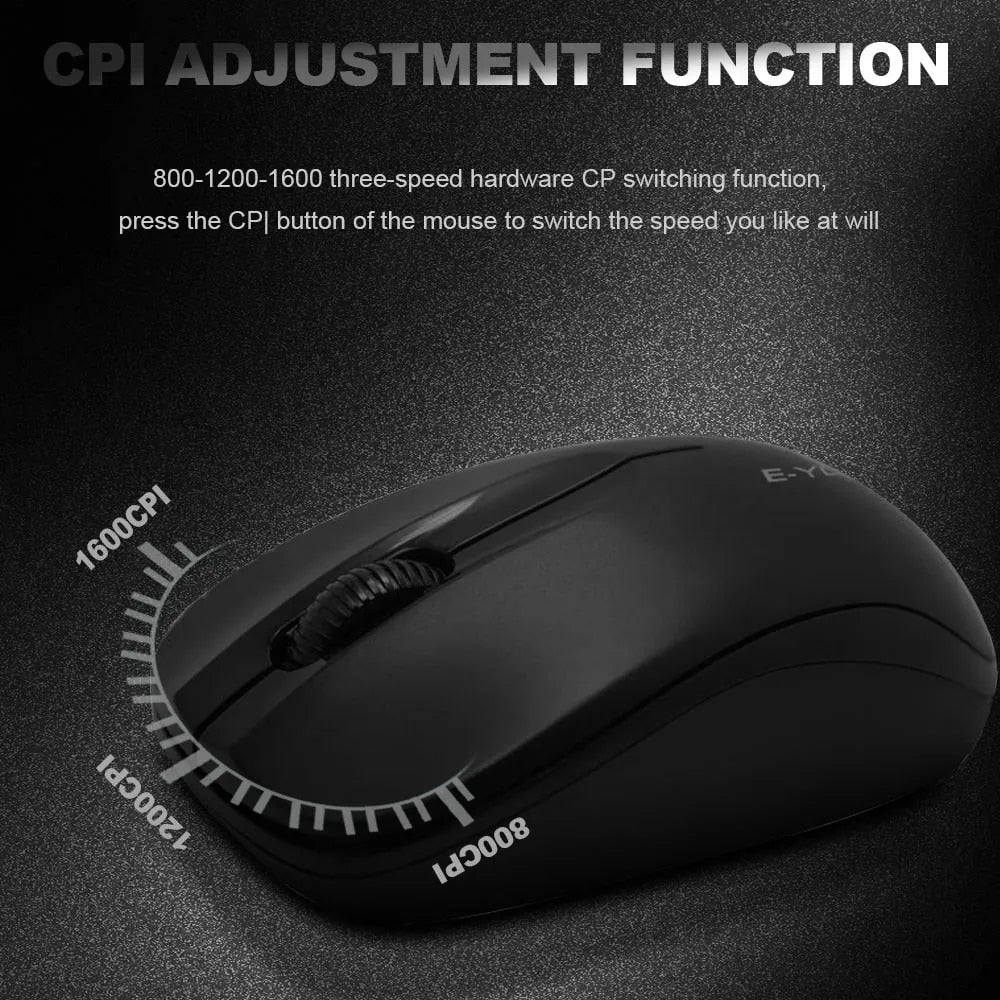 E-Yooso E-1060 Wireless Optical Mouse (White/Blue)