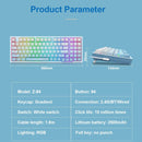 E-Yooso Z-94 Tri-Mode RGB 94-Keys Hot-Swappable Mechanical Keyboard White/Blue (Linear White switch)