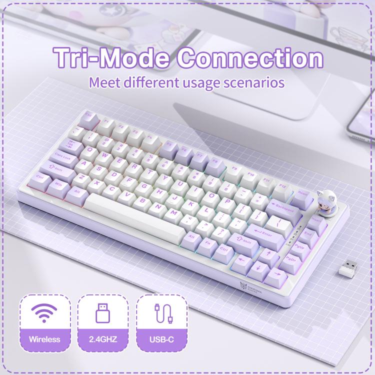 Onikuma MT707 Tri-Mode RGB 81 Keys Mechanical Keyboard