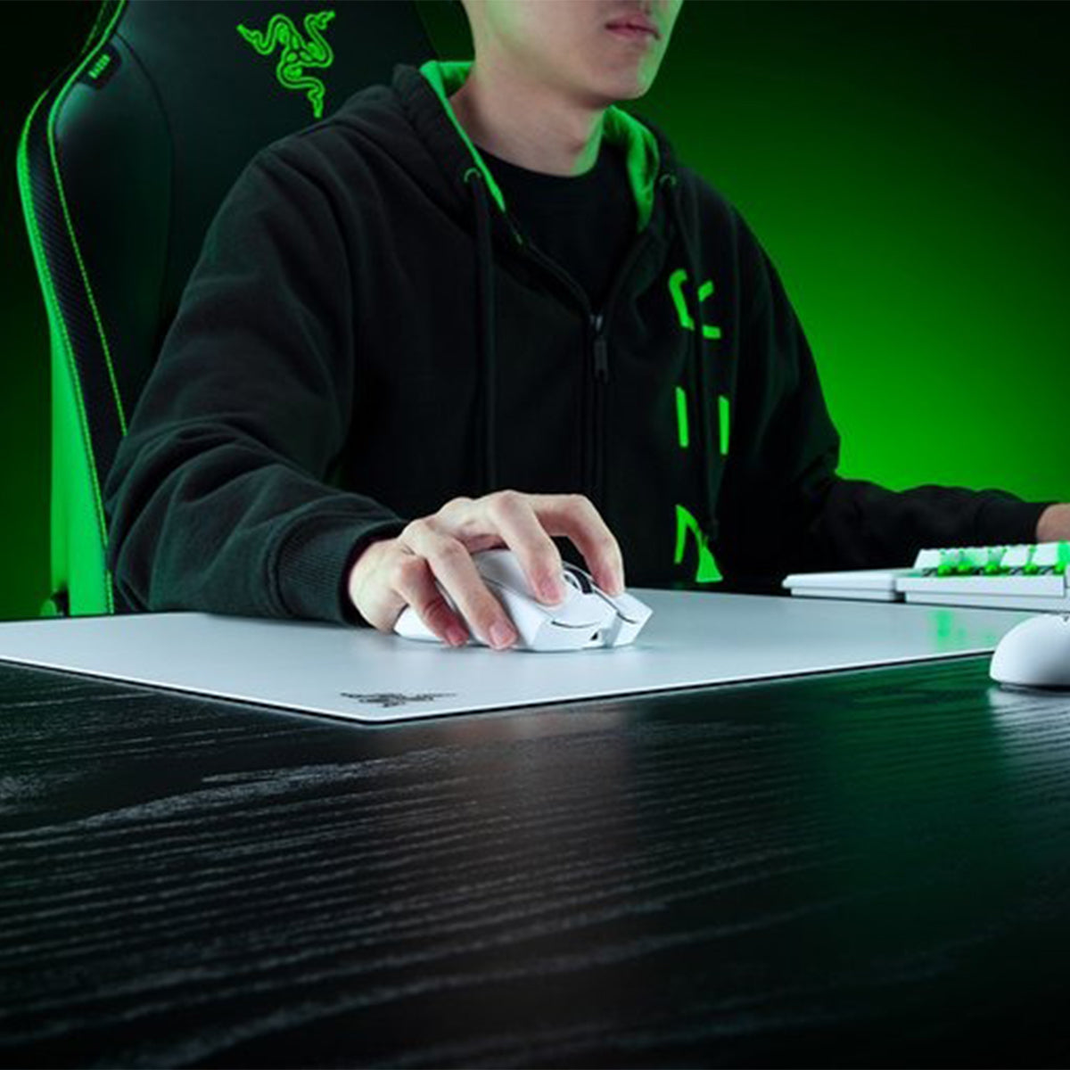 Razer Atlas Pro Ultra-Thin Premium Tempered Glass Gaming Mouse Mat (White)