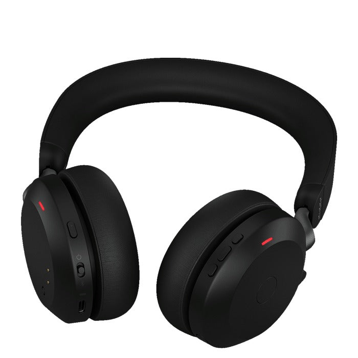 Jabra Evolve2 75 LINK380A MS Stereo Noise-Canceling Wireless Headset With Charging Stand (Black)