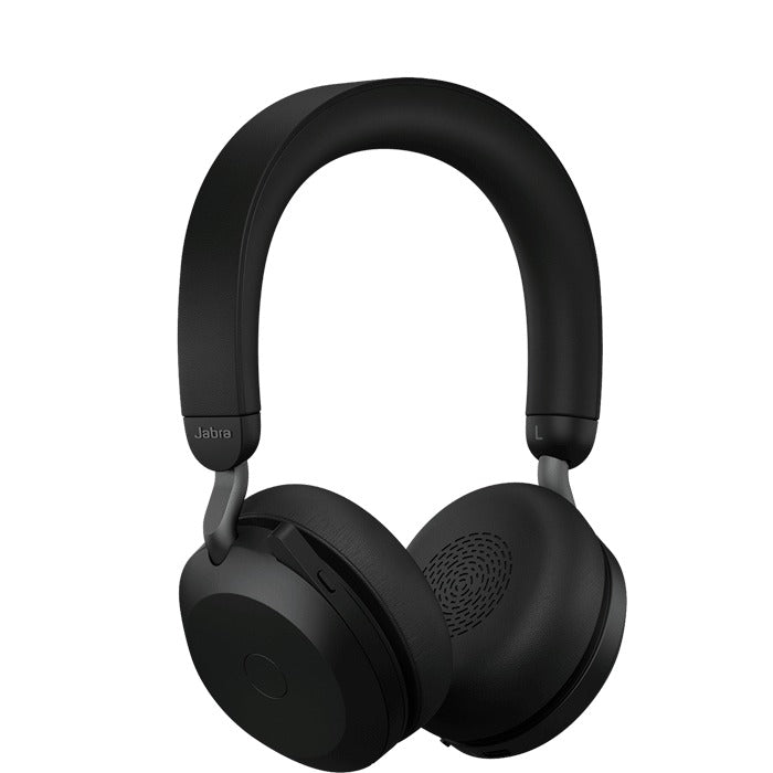 Jabra Evolve2 75 LINK380A MS Stereo Noise-Canceling Wireless Headset With Charging Stand (Black)