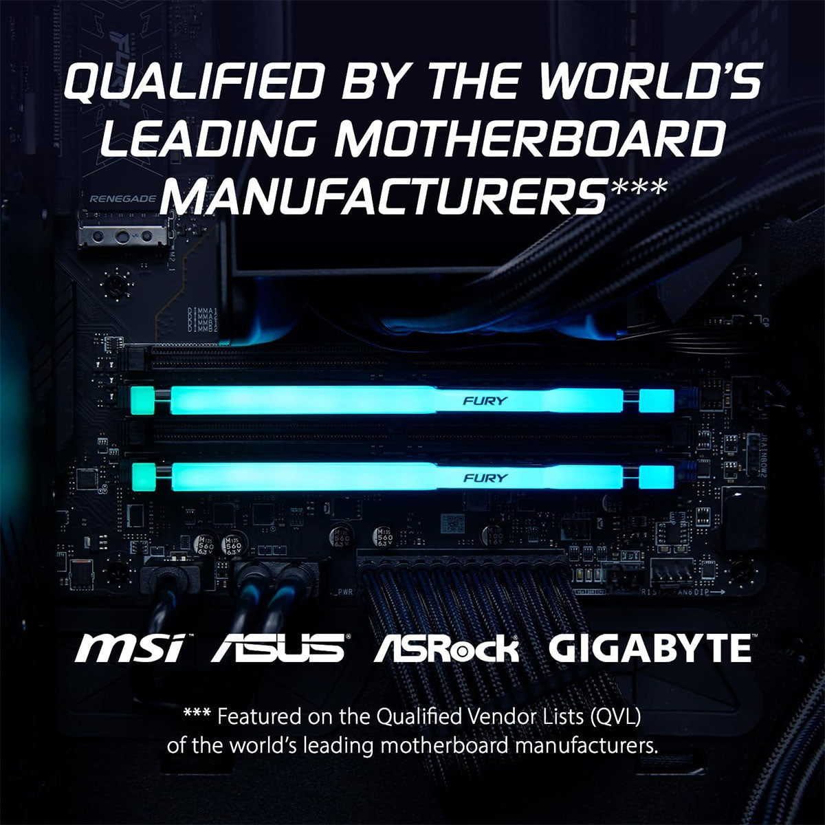 Kingston Fury Beast RGB 16GB DDR5 6000MT/s CL30-36-36 1.4V EXPO/XMP Desktop Memory (KF560C30BBEA-16)