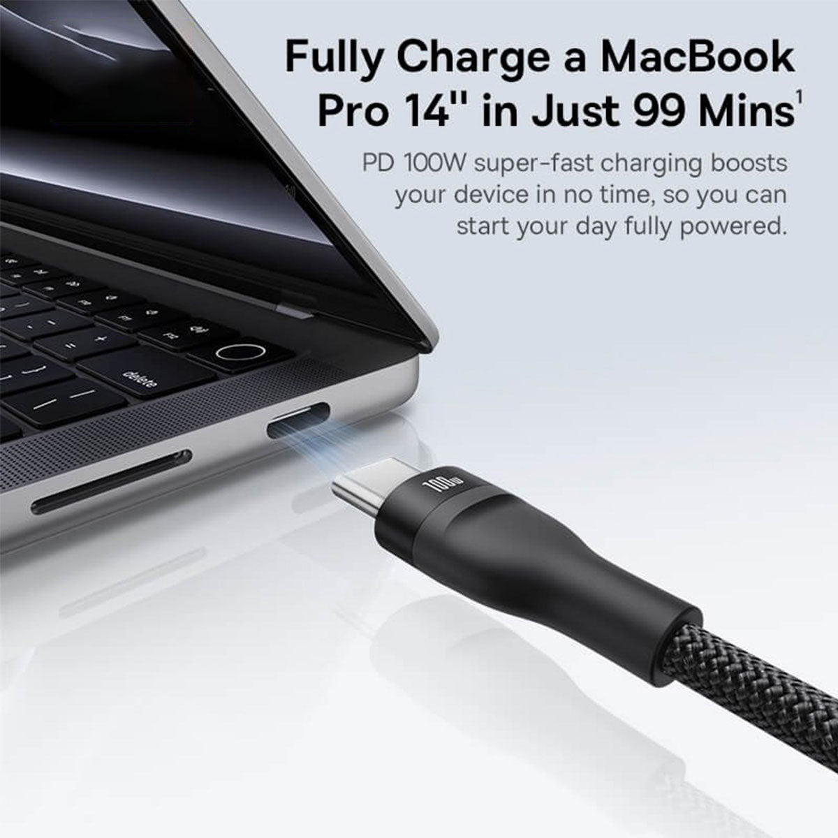 Baseus Flash Series III One-For-Three Fast Charging Cable USB-C to C+C+C 100W 1.5m (Cluster Black)