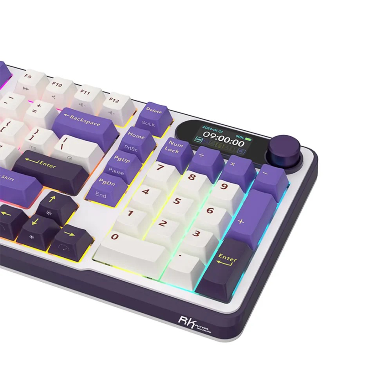 Royal Kludge RK-S98 Tri-Mode RGB 98 Keys Hot Swappable Mechanical Keyboard Blackberry Mousse