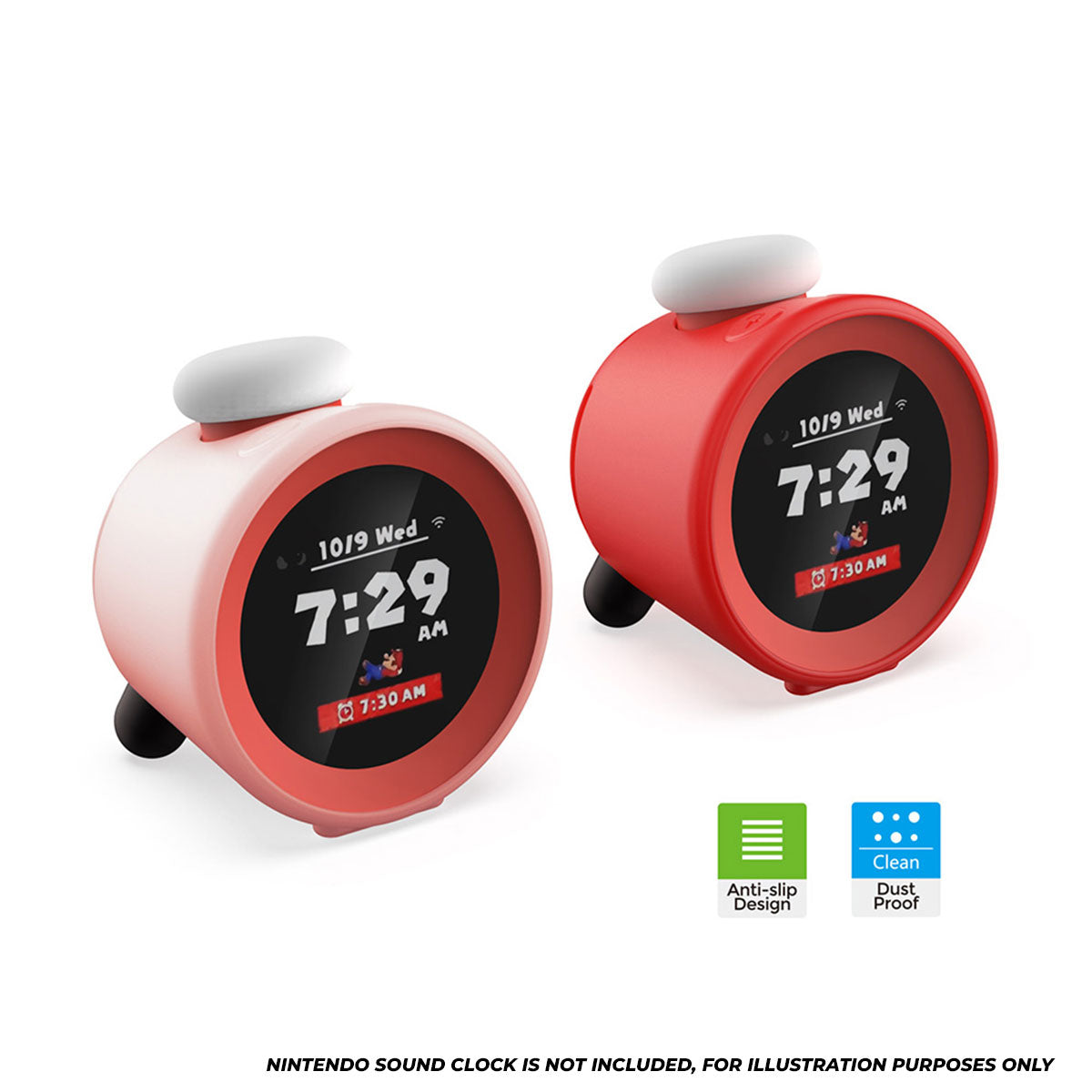 Dobe Silicone Case for Nintendo Sound Clock (Red, Misty White) TNS-31101