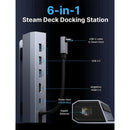 JSAUX USB-C 6-in-1 Docking Station for Steam Deck/ Steam Deck OLED/ ROG Ally/ ROG Ally X/ Legion Go (Grey) (HB0603)