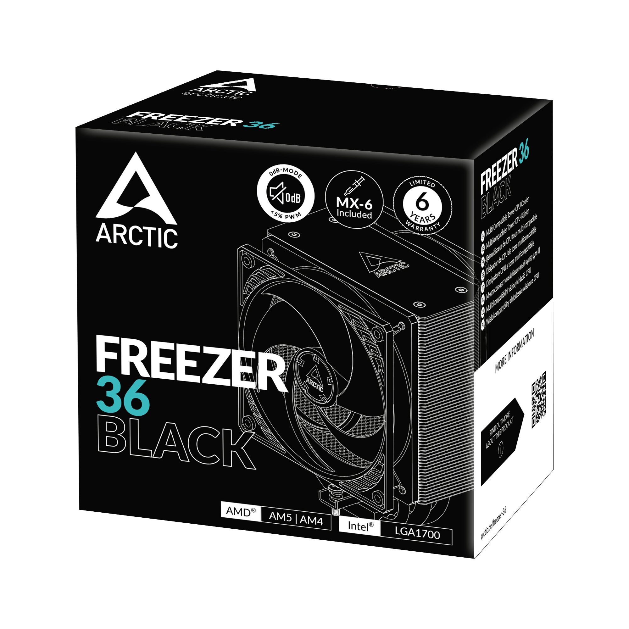 Arctic Freezer 36 | Multi Compatible Tower CPU Cooler (Black)