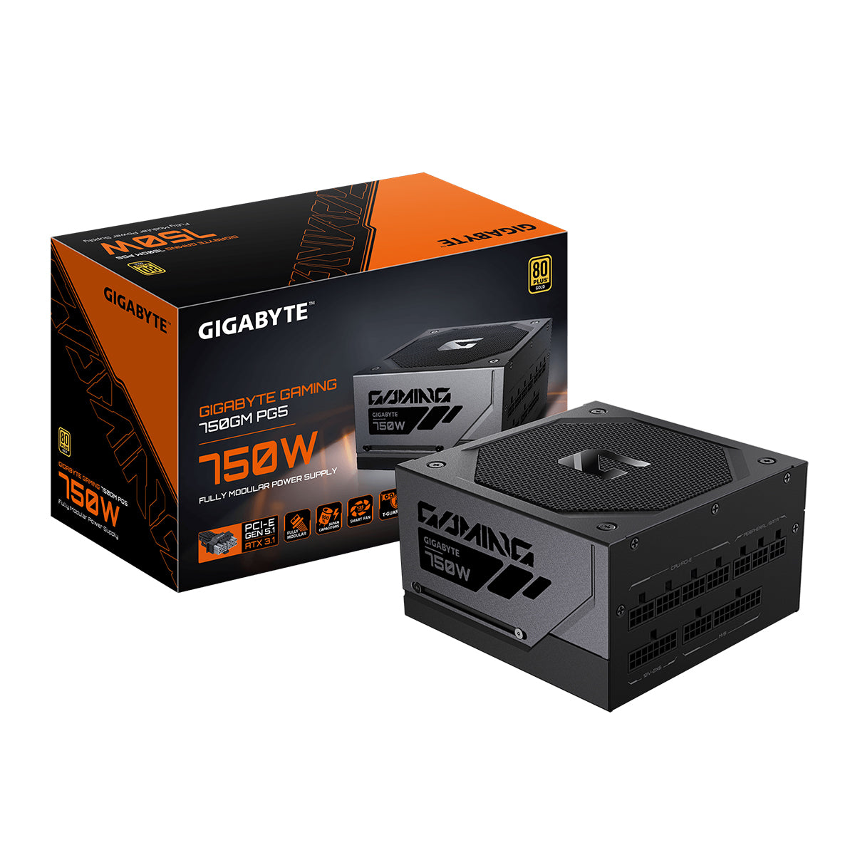 Gigabyte Gaming 750GM PG5 750W ATX 12V V3.1 80+ Gold Fully Modular Power Supply