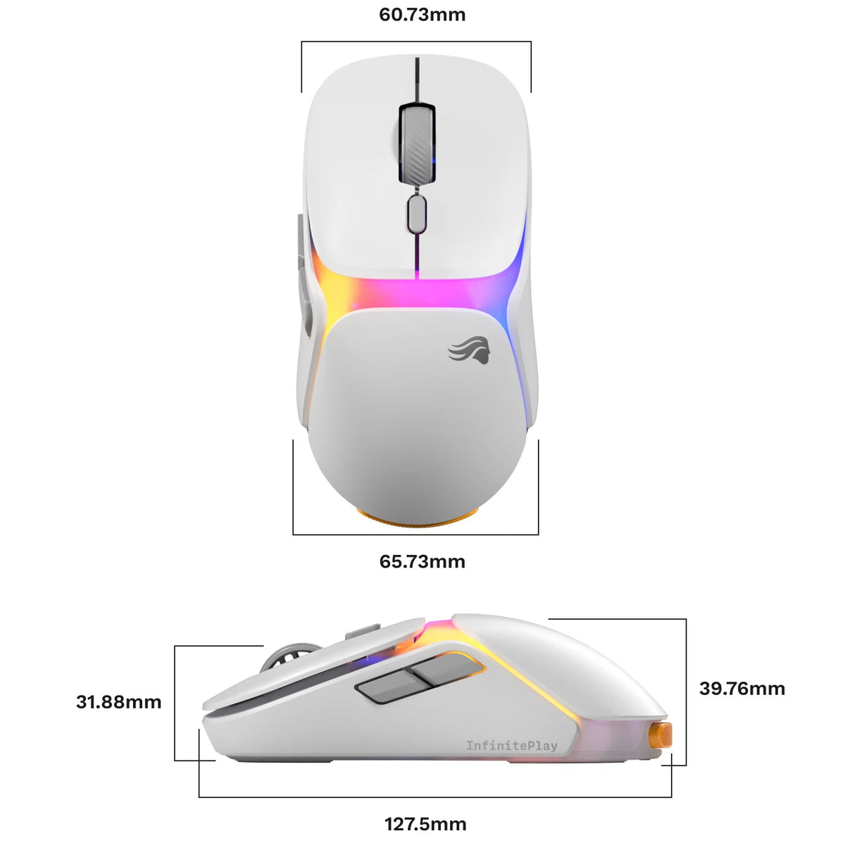 Glorious Model O3 8K Polling Ultralight RGB Wireless Gaming Mouse (Black, White) (GLO-O3-WL-BLK, GLO-O3-WL-WHT)