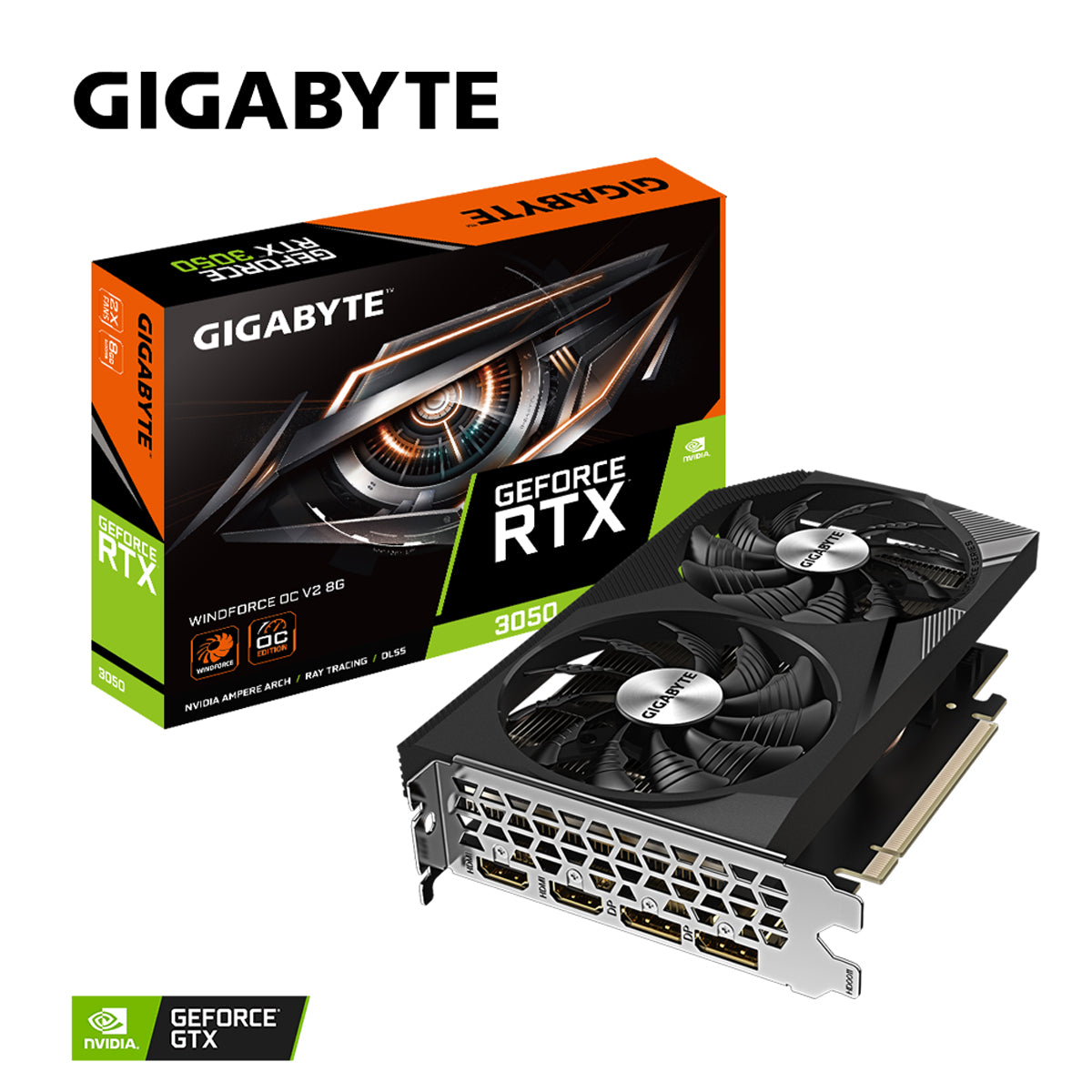 Gigabyte GeForce RTX 3050 Windforce OC V2 8GB GDDR6 Graphics Card