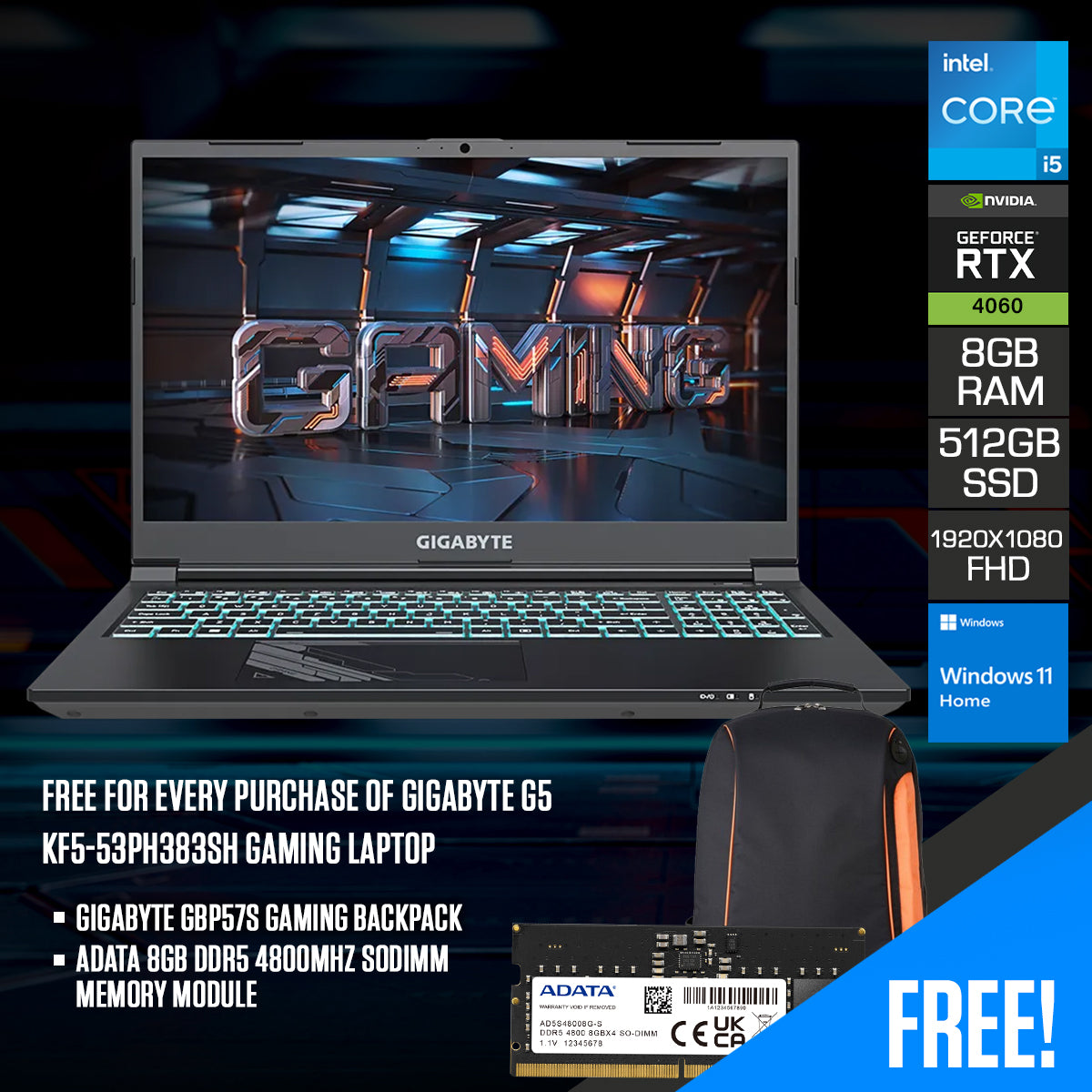 Gigabyte G5 KF5-53PH383SH Gaming Laptop