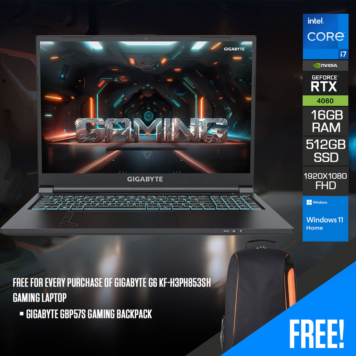 Gigabyte G6 KF-H3PH853SH Gaming Laptop