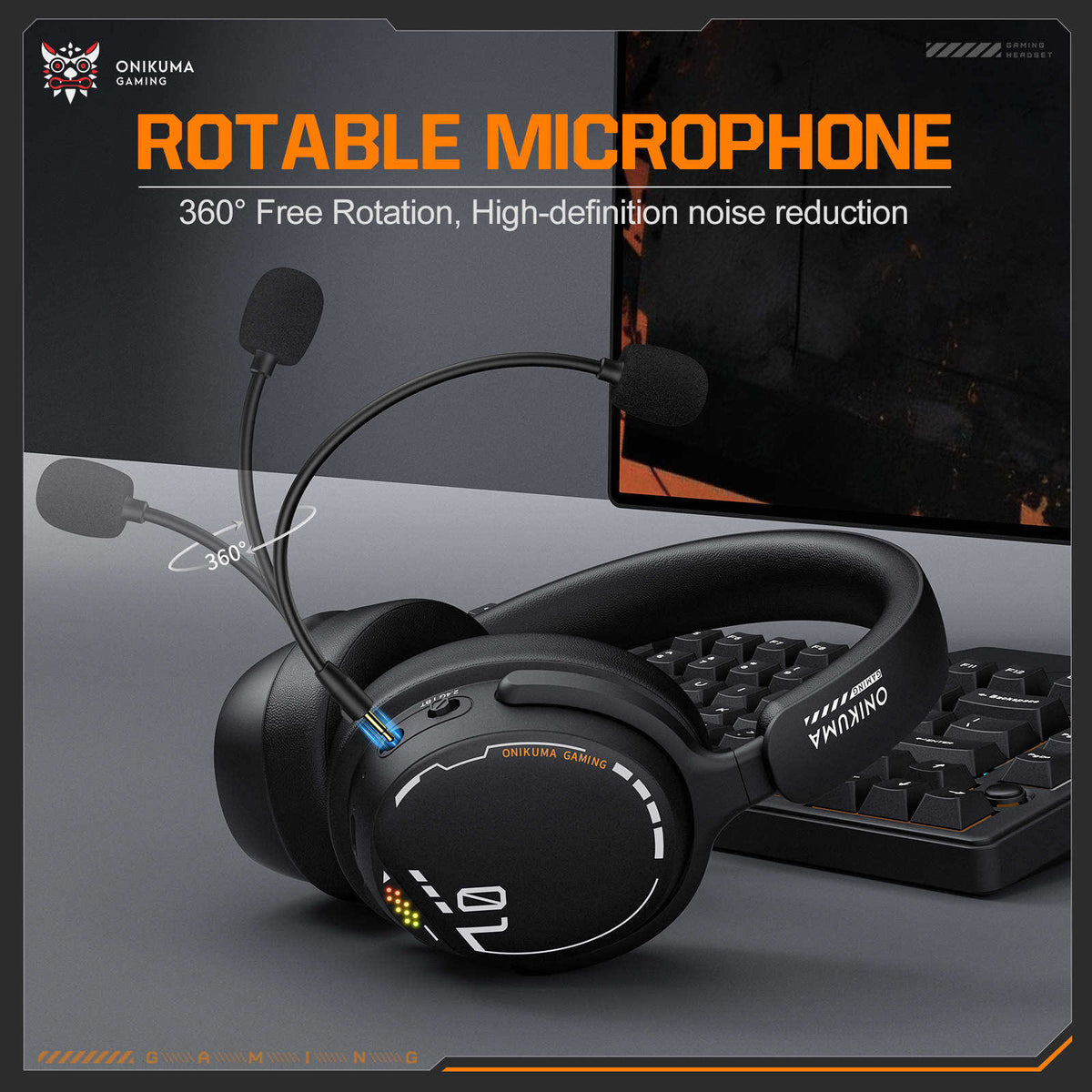 Onikuma GT886 Tri-Mode Gaming Headset (Black)