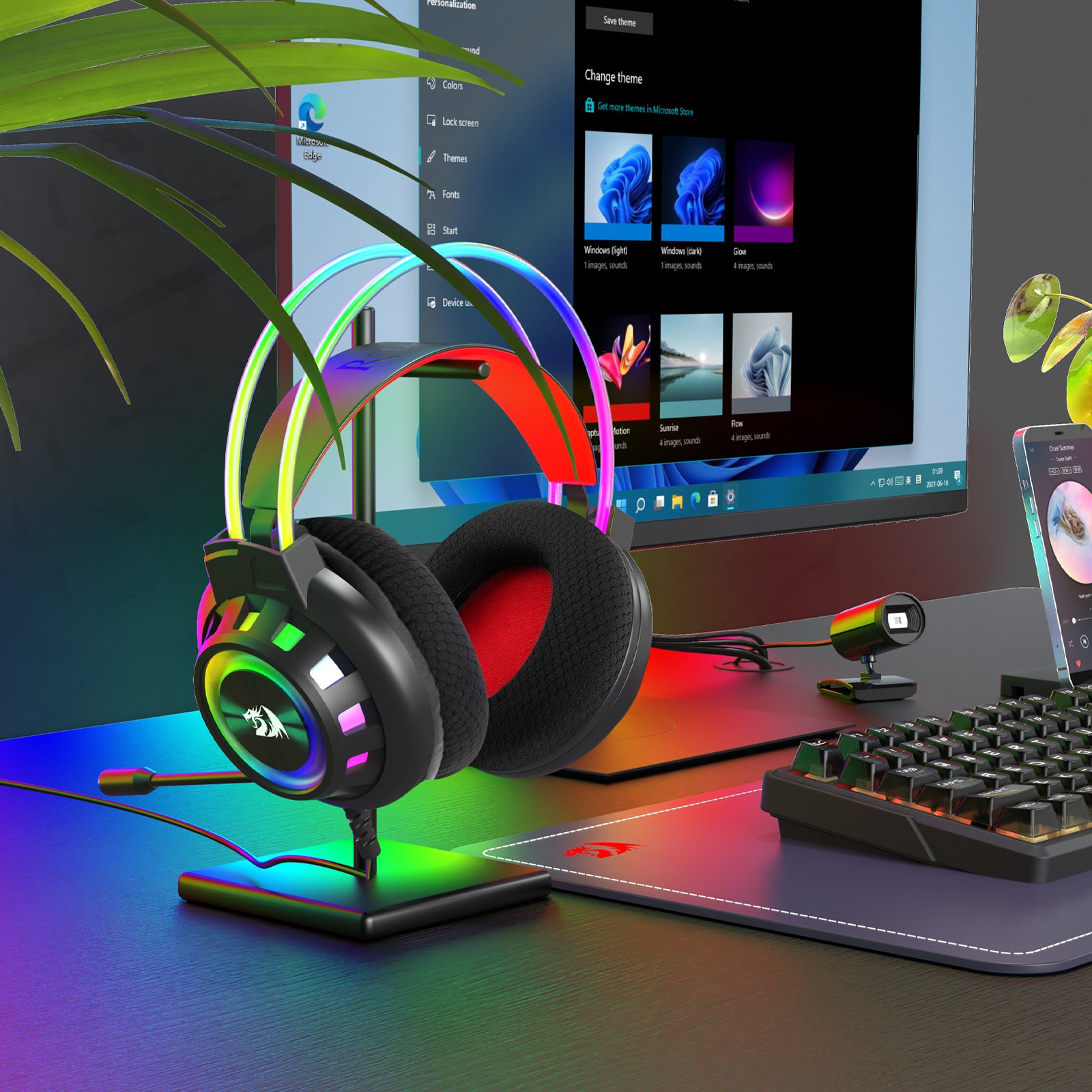 Redragon Circa H281 RGB Wired Gaming Headset (Black)