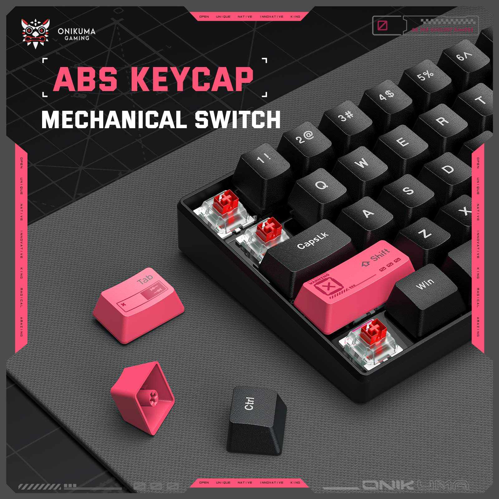 Onikuma MT605 Tri-Mode RGB 61 Keys Mechanical Keyboard (Black)