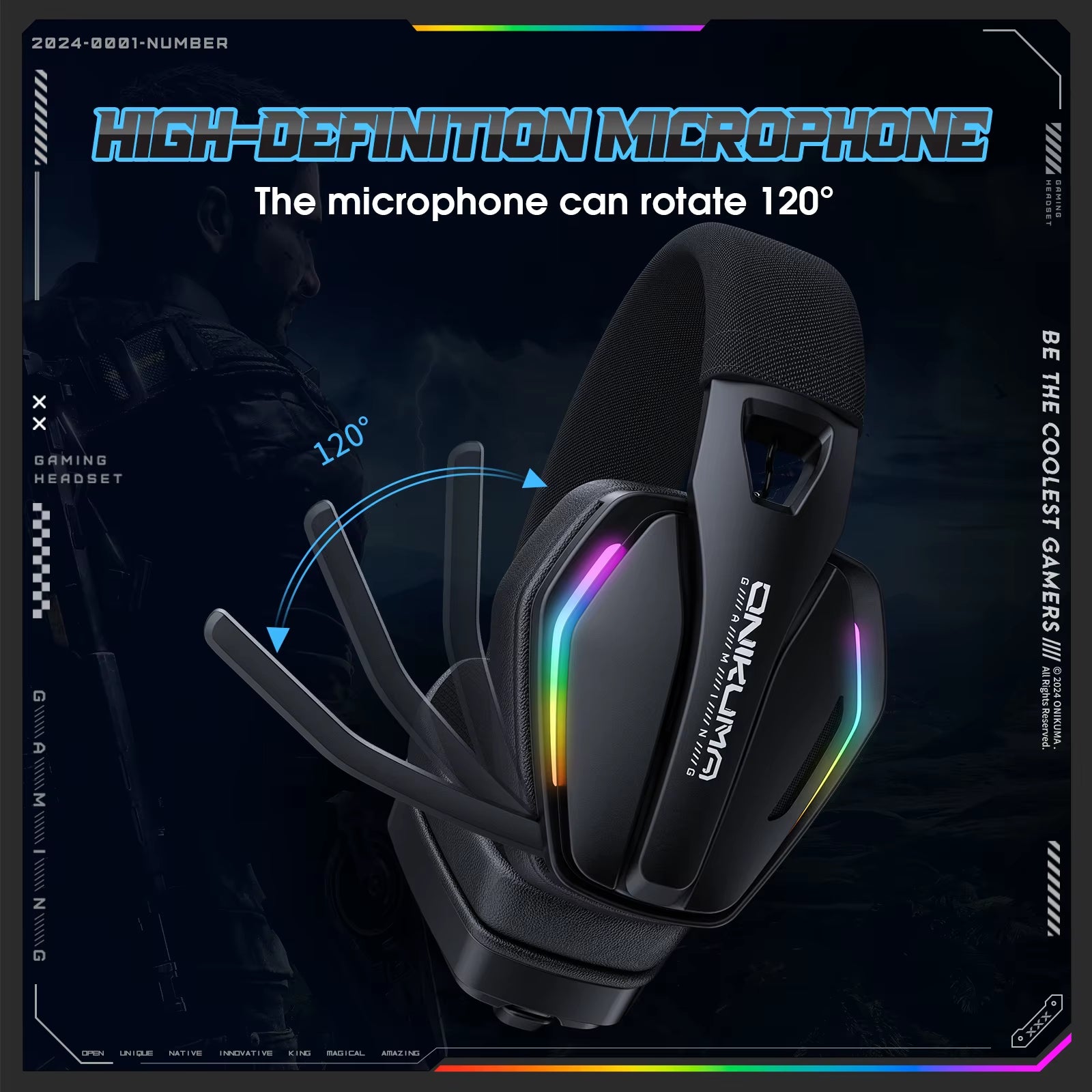 Onikuma GT826 Tri-Mode Wireless Headphone