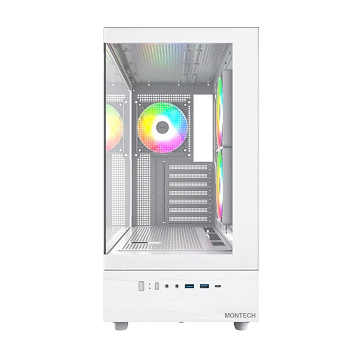 Montech XR Mid Tower ATX PC Case (Black, White)