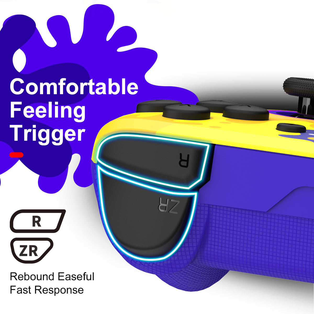 IINE Wireless Controller Purple & Yellow For Switch / Switch OLED (L709)