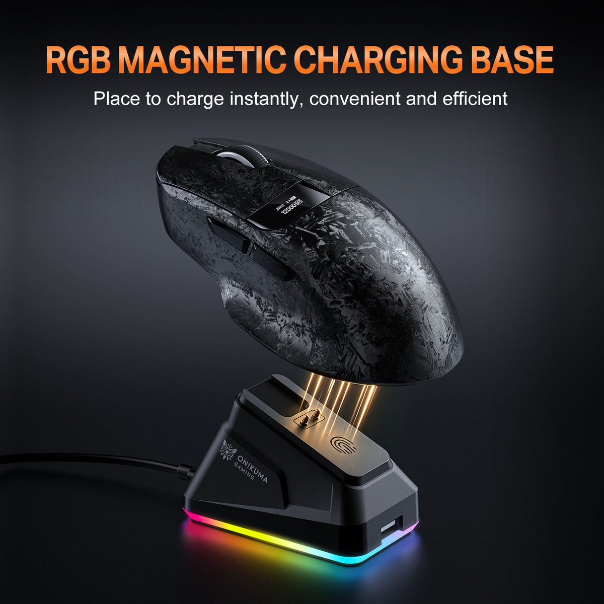 Onikuma DM08 Tri-Mode RGB Wireless Gaming Mouse (Black)