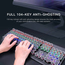 E-Yooso K-600 Retro Rainbow Light 104 Keys Wired Mechanical Keyboard