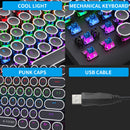 E-Yooso K-600 Retro Rainbow Light 104 Keys Wired Mechanical Keyboard