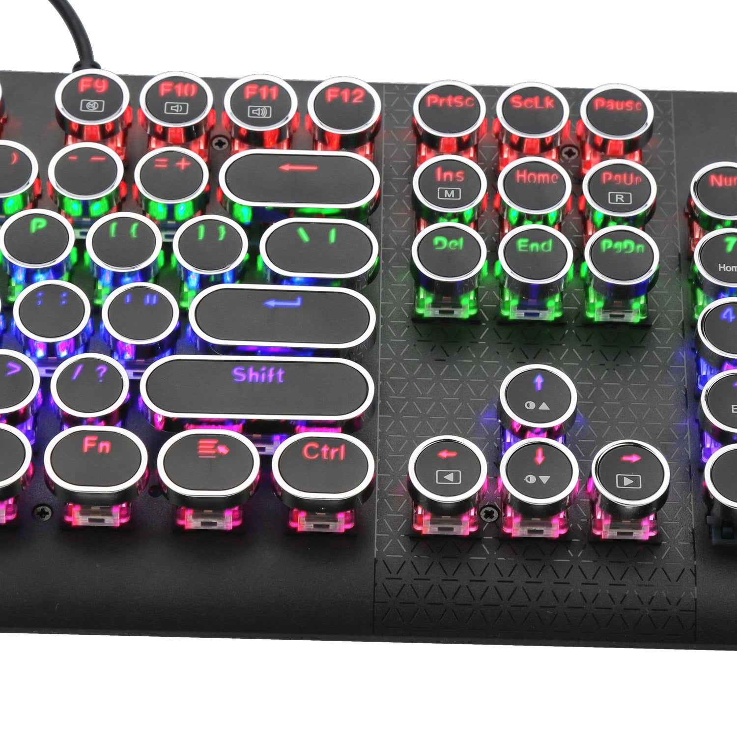 E-Yooso K-600 Retro Rainbow Light 104 Keys Wired Mechanical Keyboard