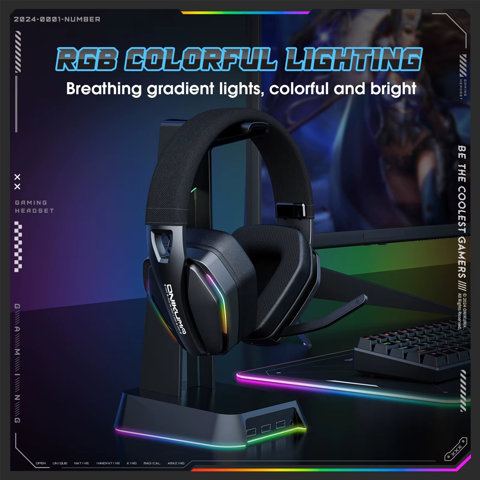 Onikuma GT826 Tri-Mode Wireless Headphone