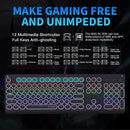 E-Yooso K-600 Retro Rainbow Light 104 Keys Wired Mechanical Keyboard