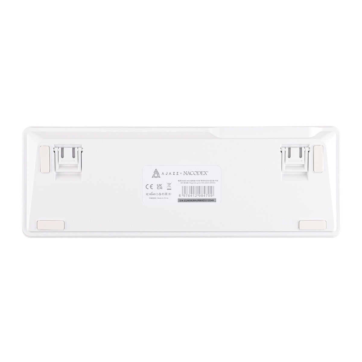 Ajazz AK680 Max RGB Wired 68-Keys Gasket-Mounted Hot Swappable Mechanical Keyboard (Contour White)