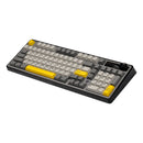 Ajazz AK980 RGB Tri-Mode 98% 97-Keys Gasket-Mounted Hot-Swappable Mechanical Keyboard with 1.14" TFT Display Screen & Knob (Black/Grey/Yellow)