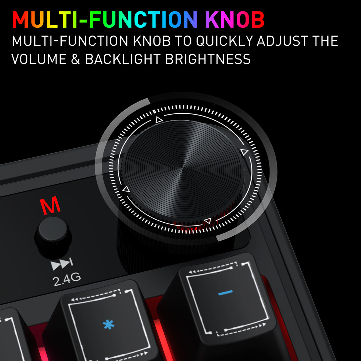 Redragon RM104 Pro Volcano Tri-Mode 104-key Wireless RGB Membrane Mechanical Gaming Keyboard
