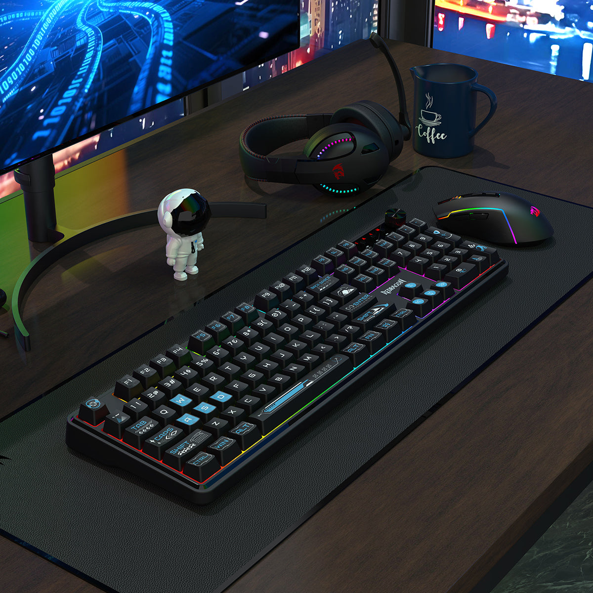 Redragon RM104 Pro Volcano Tri-Mode 104-key Wireless RGB Membrane Mechanical Gaming Keyboard