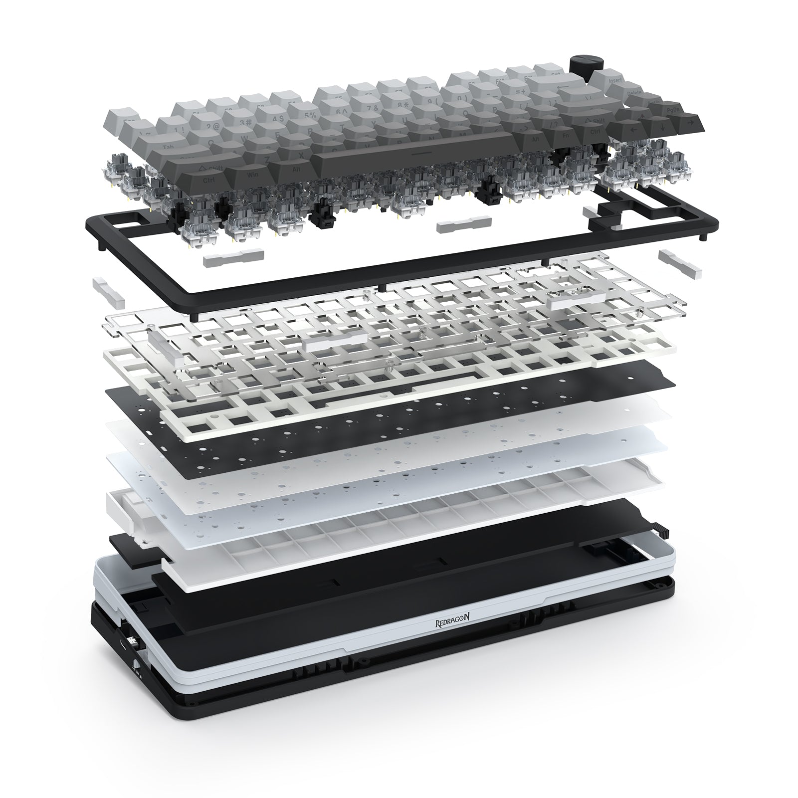 Redragon Cyrus Pro K681SP RGB Wireless 75% Hot-Swappable Gasket Mechanical Keyboard with Knob