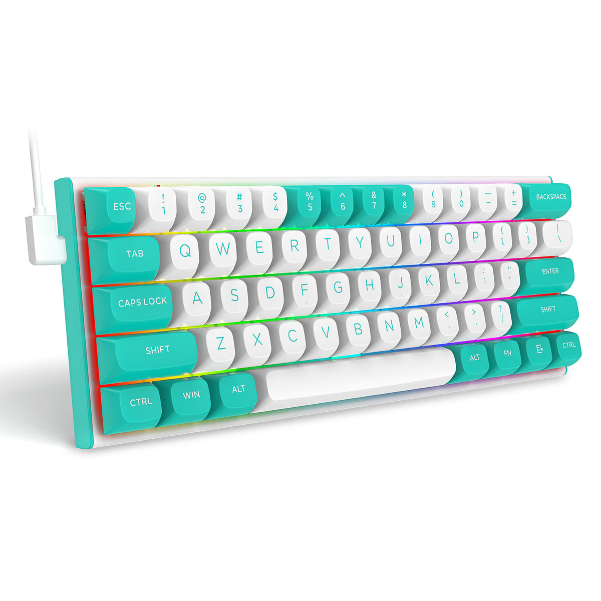 Redragon K683WB-RGB Fidd 8k Wired Rapid Trigger Magnetic Switch Keyboard (AQUA/WHITE)